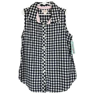 Cat & Jack Sleeveless Button Up Shirt Girl's Size Medium (7-8) Plus